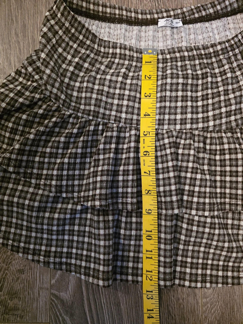 Ardene Brown Plaid Ruffle Mini Skirt | XS Tiered Flowy Cottagecore - Picture 4 of 5